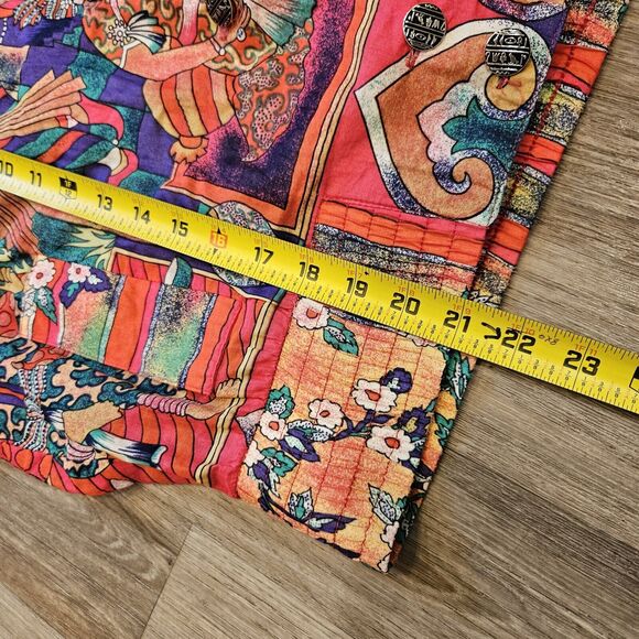 Vtg Lightweight Bomber Jacket Womens L Egyptian Print Wearable Art Ethnic Boho - Picture 11 of 11